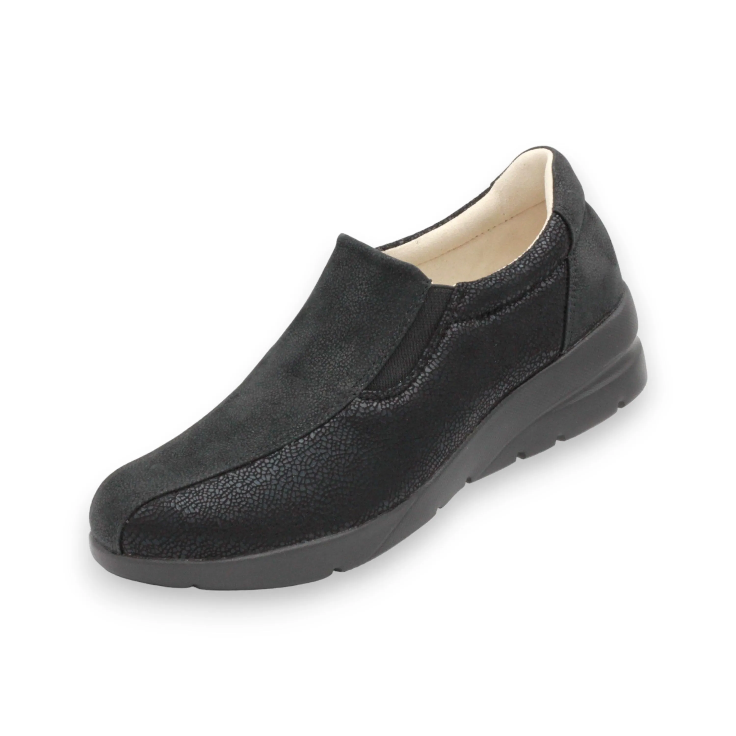 24FW Ultra-Lightweight Women's Slip-ons Shoes with New Material Super Stretch Fabric, Soft Cowhide Leather #FJ128