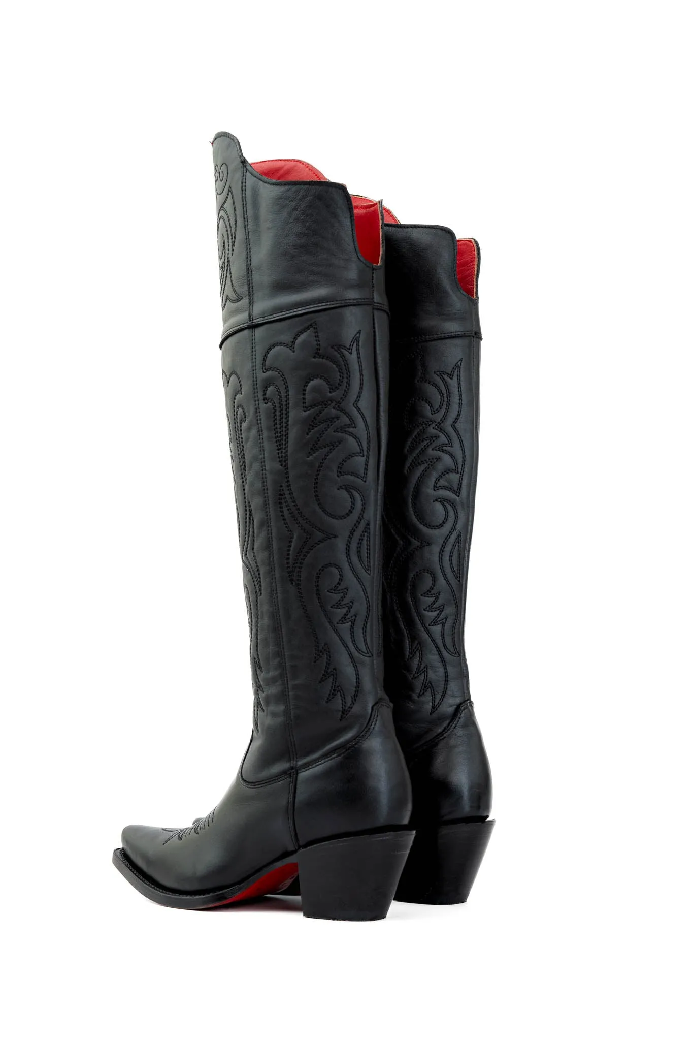 Amour Knee High Red Bottom Snip Toe Cowgirl Boot