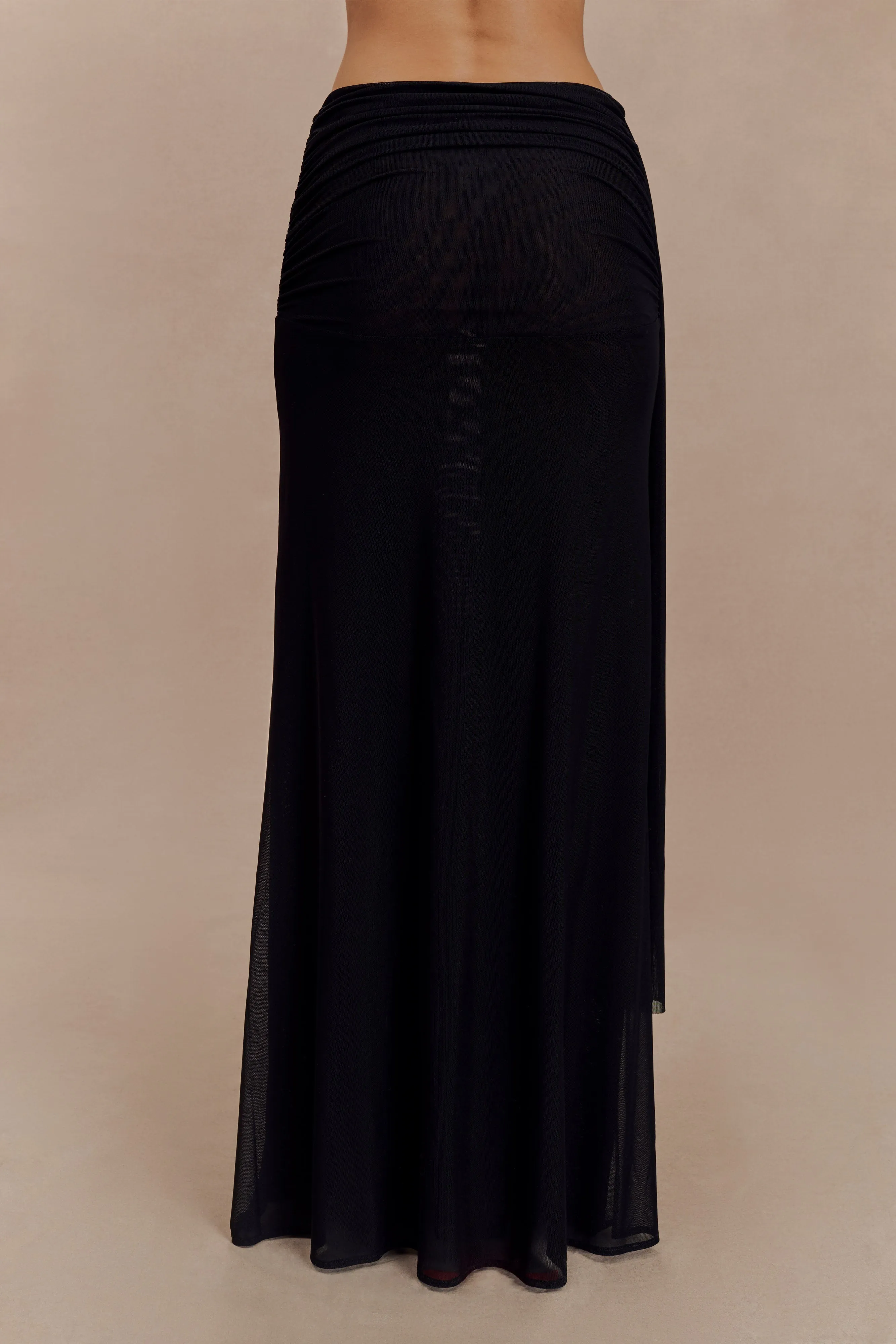 Arna Mesh Maxi Skirt - Black