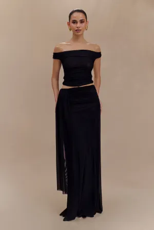 Arna Mesh Maxi Skirt - Black