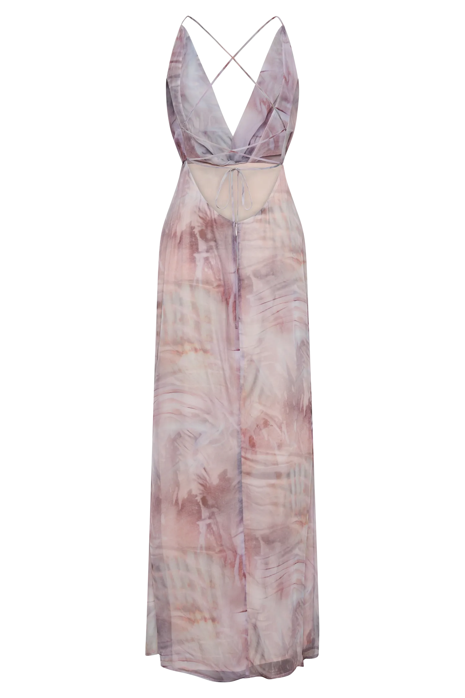 Attina Cowl Chiffon Maxi Dress - Mermaid Shell Print