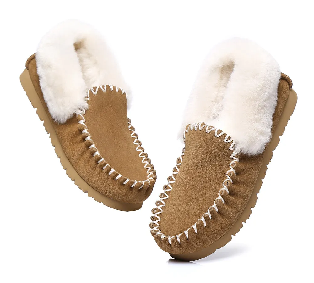 AUSTRALIAN SHEPHERD® UGG Slippers Men Sheepskin Wool Ankle Popo Moccasins Big Size