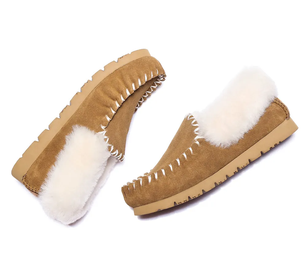 AUSTRALIAN SHEPHERD® UGG Slippers Men Sheepskin Wool Ankle Popo Moccasins Big Size