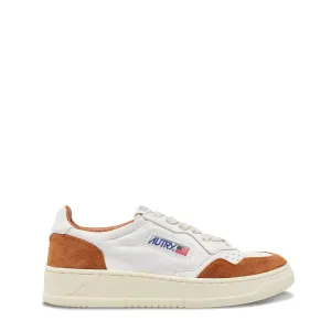 Autry Womens Medalist Low Trainers White Goatskin / Caramel Suede