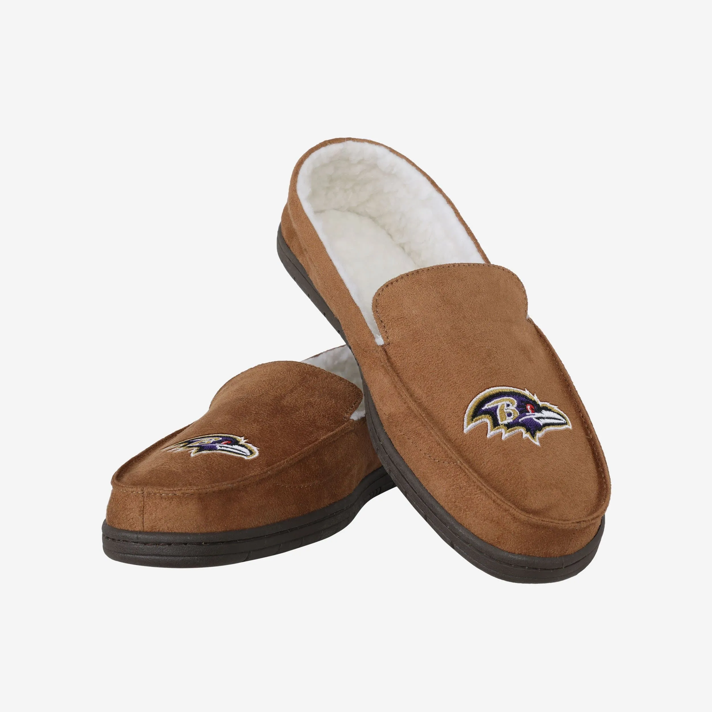 Baltimore Ravens Beige Moccasin Slipper