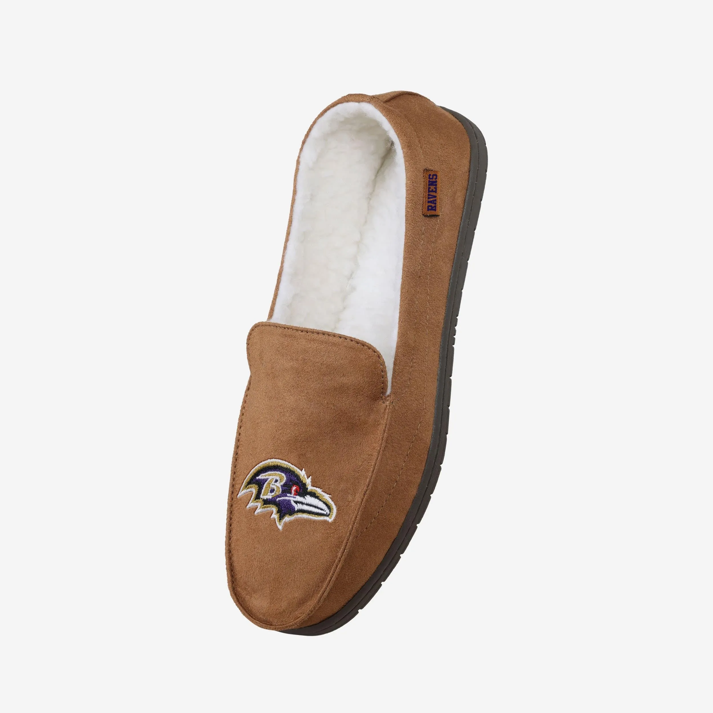 Baltimore Ravens Beige Moccasin Slipper