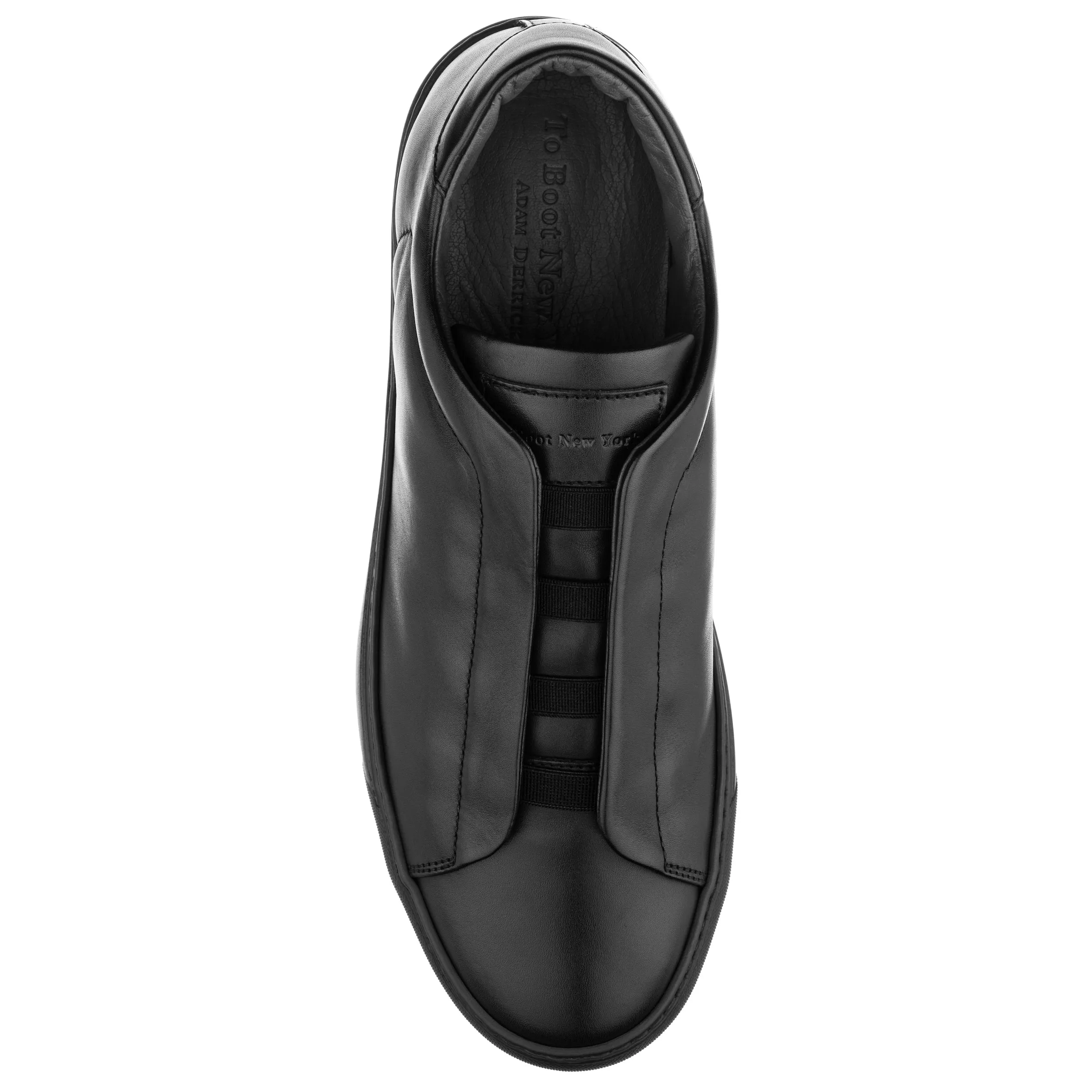 Bolla Black Soft Calf / Black Sole Slip on Sneaker