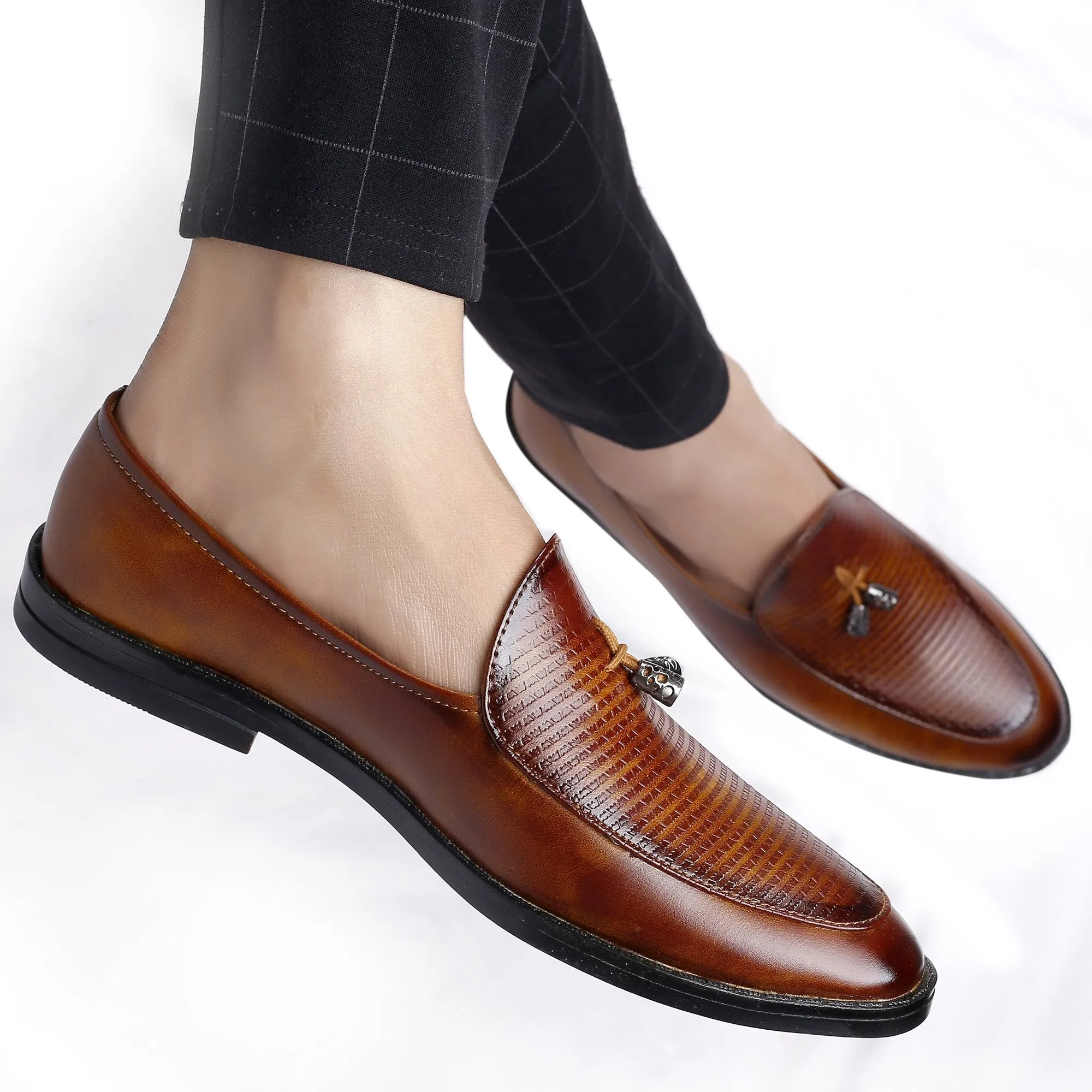 Bxxy's Faux Leather Partywear Slip-ons for Men