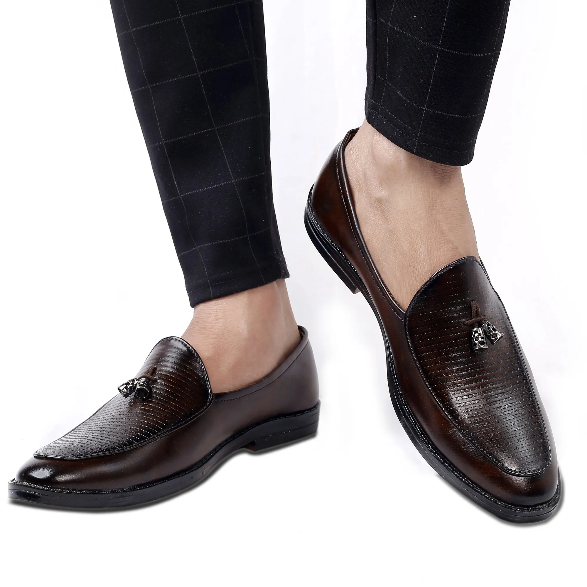 Bxxy's Faux Leather Partywear Slip-ons for Men