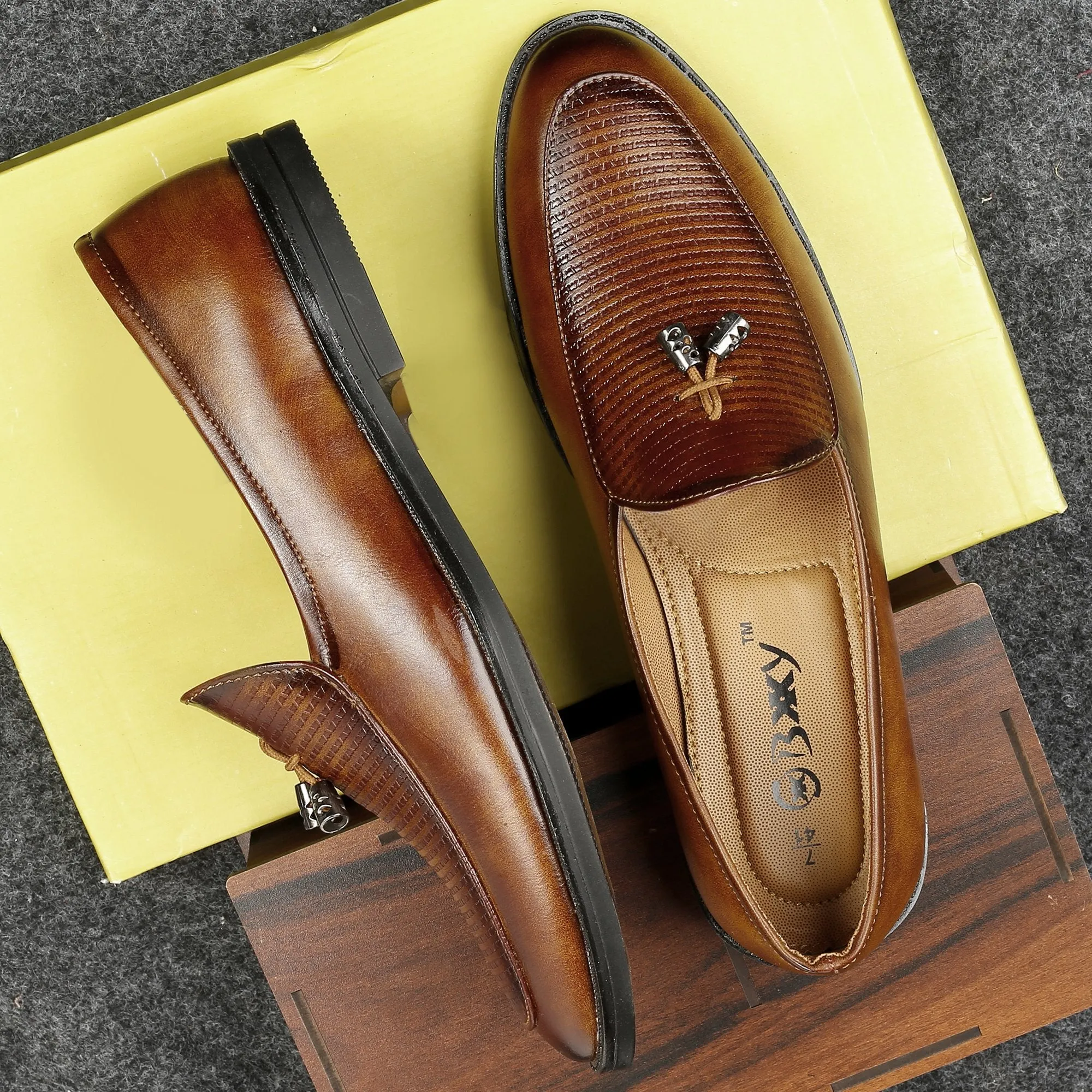 Bxxy's Faux Leather Partywear Slip-ons for Men