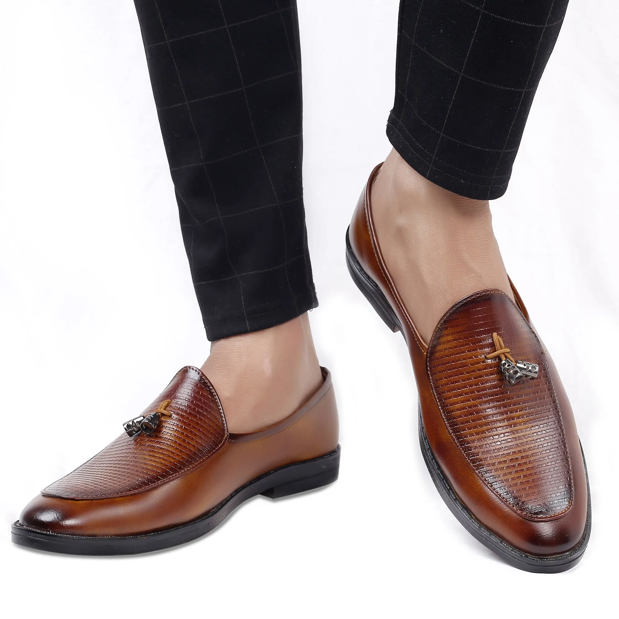 Bxxy's Faux Leather Partywear Slip-ons for Men