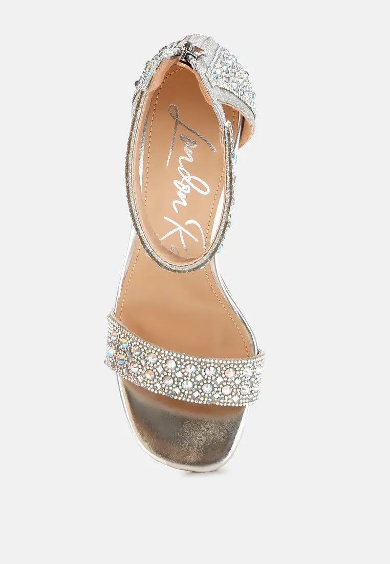 Cady Rhinestones And Sequins Block Sandals