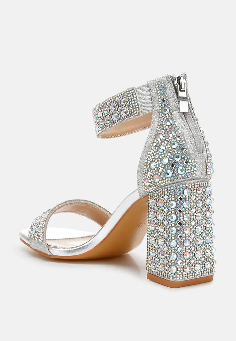 Cady Rhinestones And Sequins Block Sandals