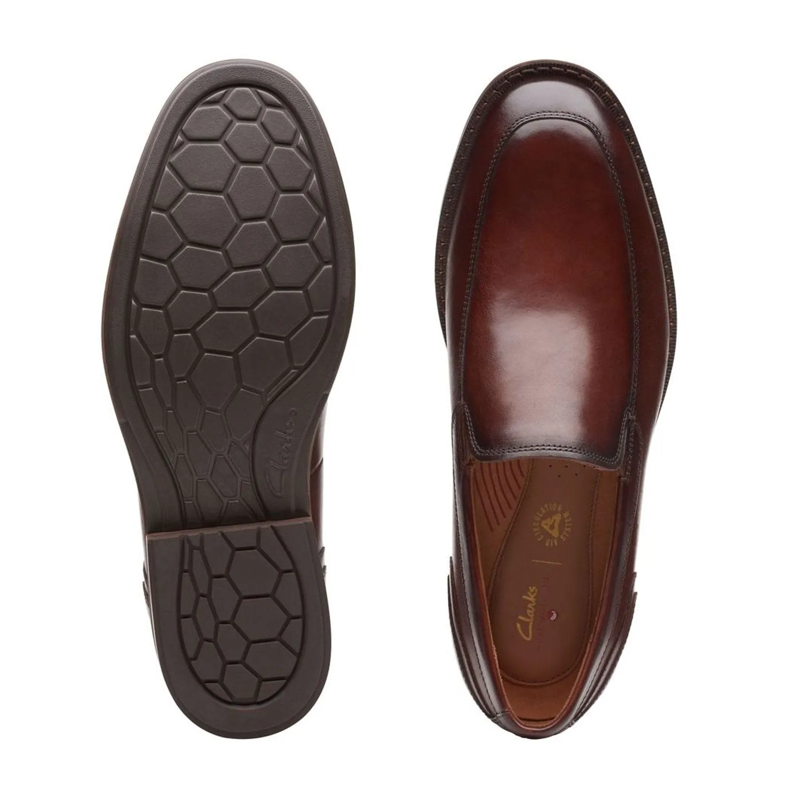 Clarks Un Hugh Step Slip On Loafer (Men) - Brown Leather