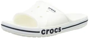 Crocs Unisex Bayaband Slides | Slide Sandals, White/Navy, 4 Men/6 Women