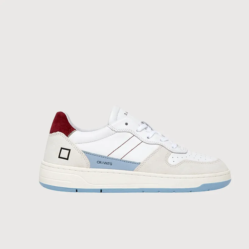 DATE Court 2.0 Vintage Calf White-Bordeaux Trainers