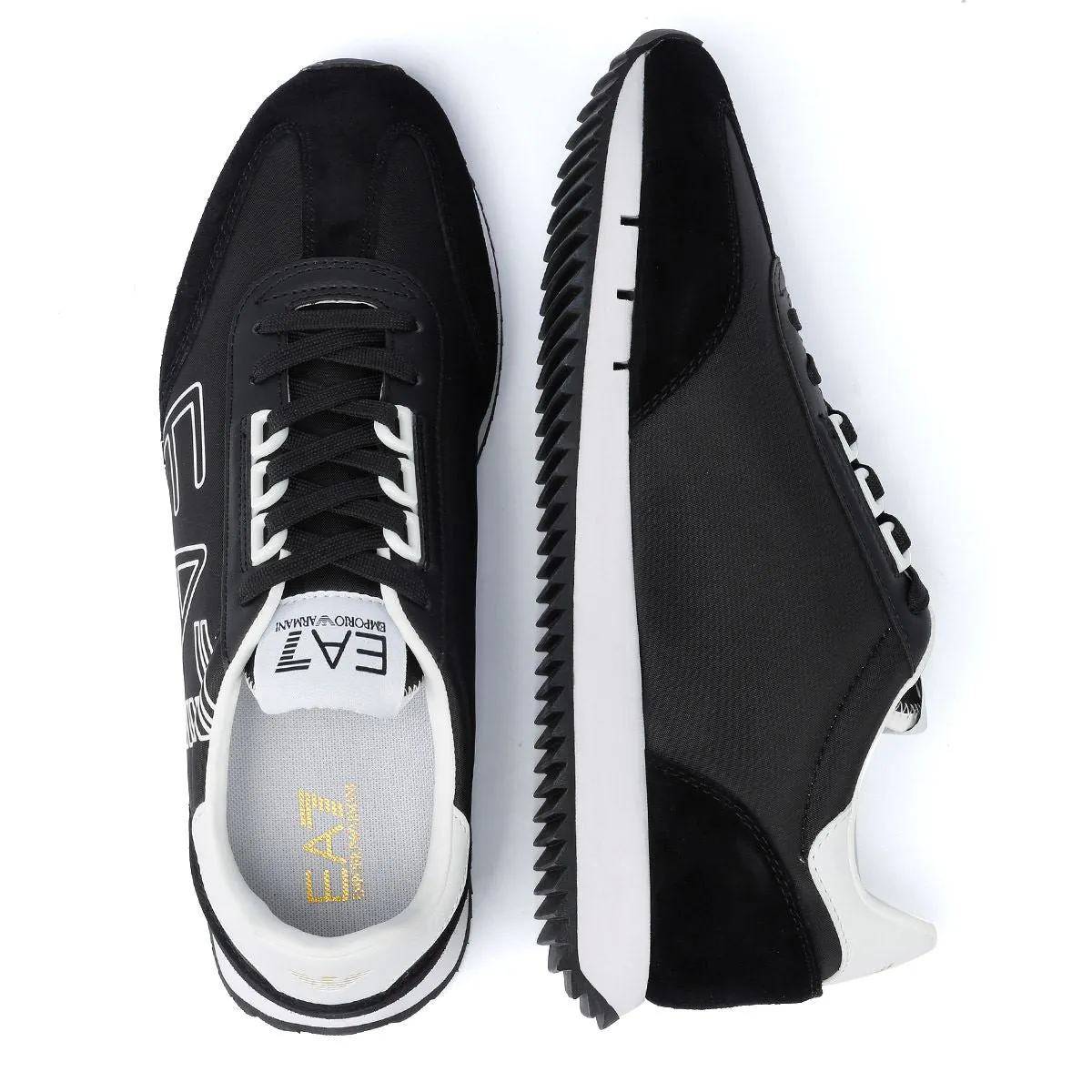 EA7 Black&White Vintage Men's Black Trainers