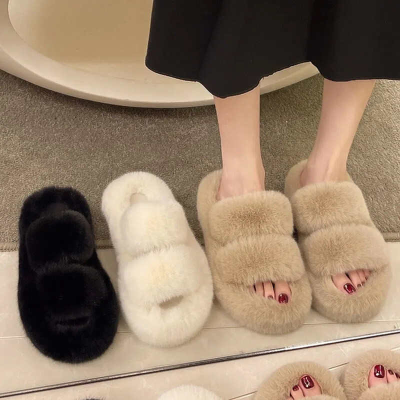 Ella Faux Fur Women's Slides Sandals - Buy 1 Get 1 Free