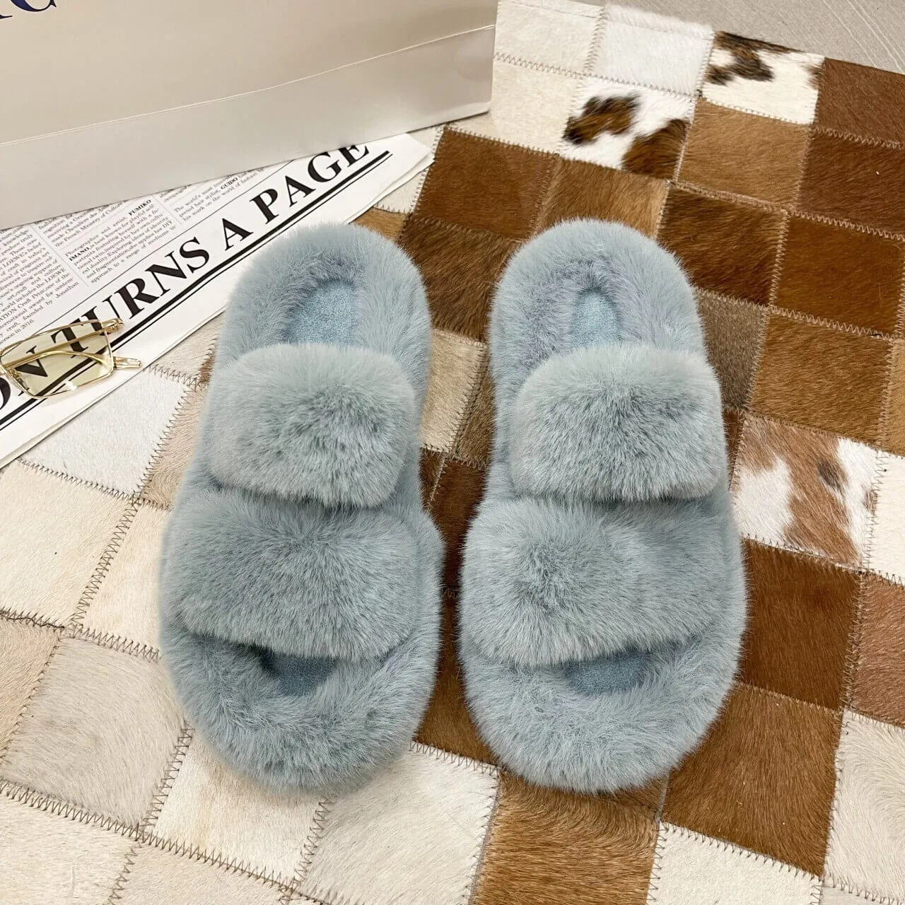 Ella Faux Fur Women's Slides Sandals - Buy 1 Get 1 Free