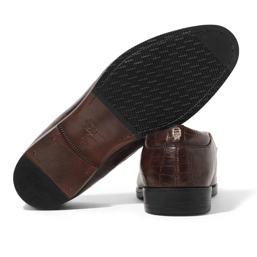 Elliot- Brown Croco Signature Slipons