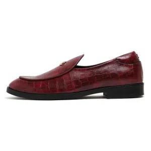 Elliot- Cherry Red Croco Signature Slipons