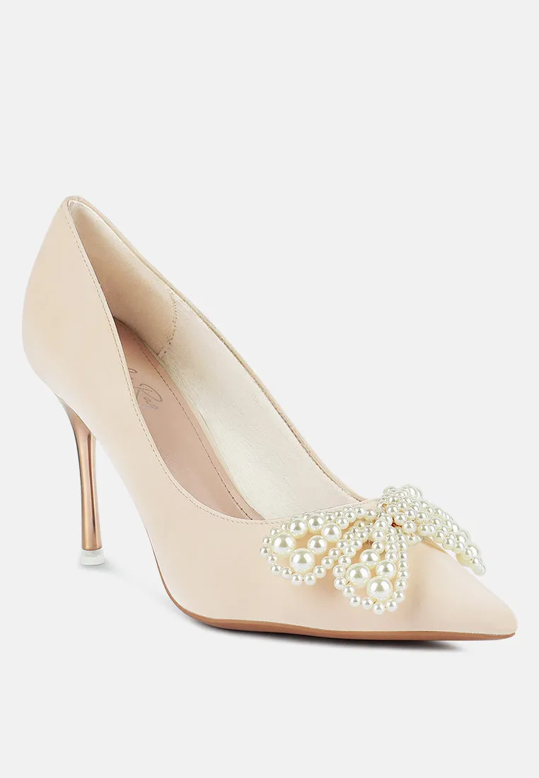 Encon Pearl Embellished Micro Suede Pumps