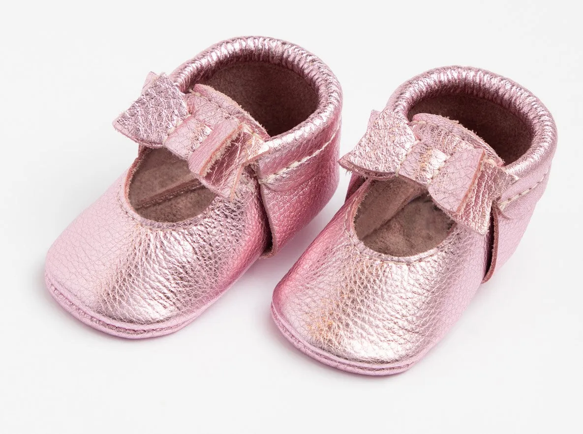 Freshly Picked Pink Frost Ballet Flat Bow Soft Sole Moccasins