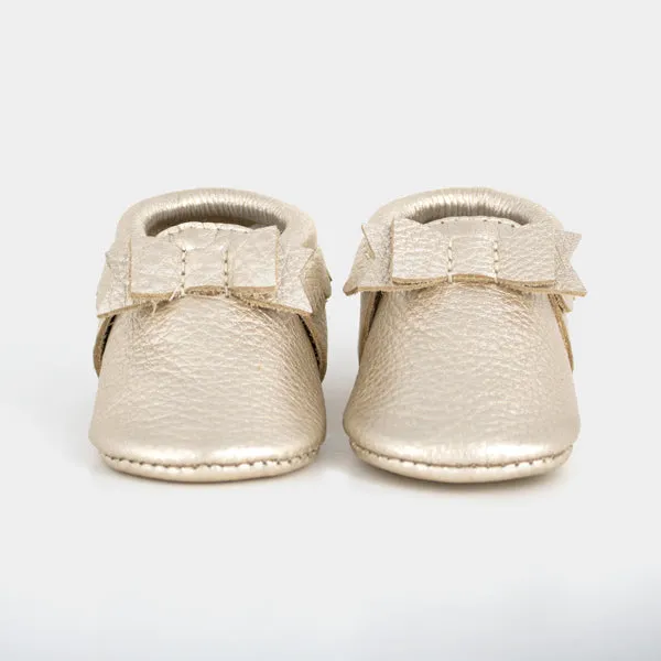 Freshly Picked Platinum Bow Moccasins