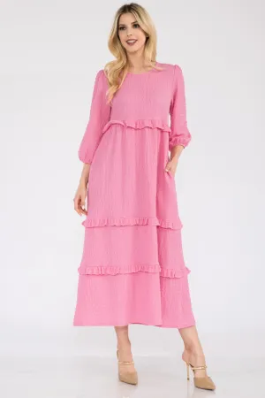 Full Size Tiered-Ruffle Midi Dress