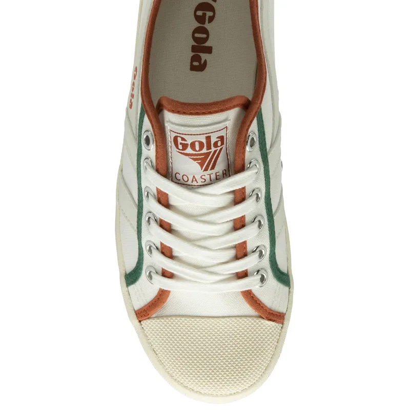 Gola Coaster Smash Trainers-Off White/Moody Orange/Green