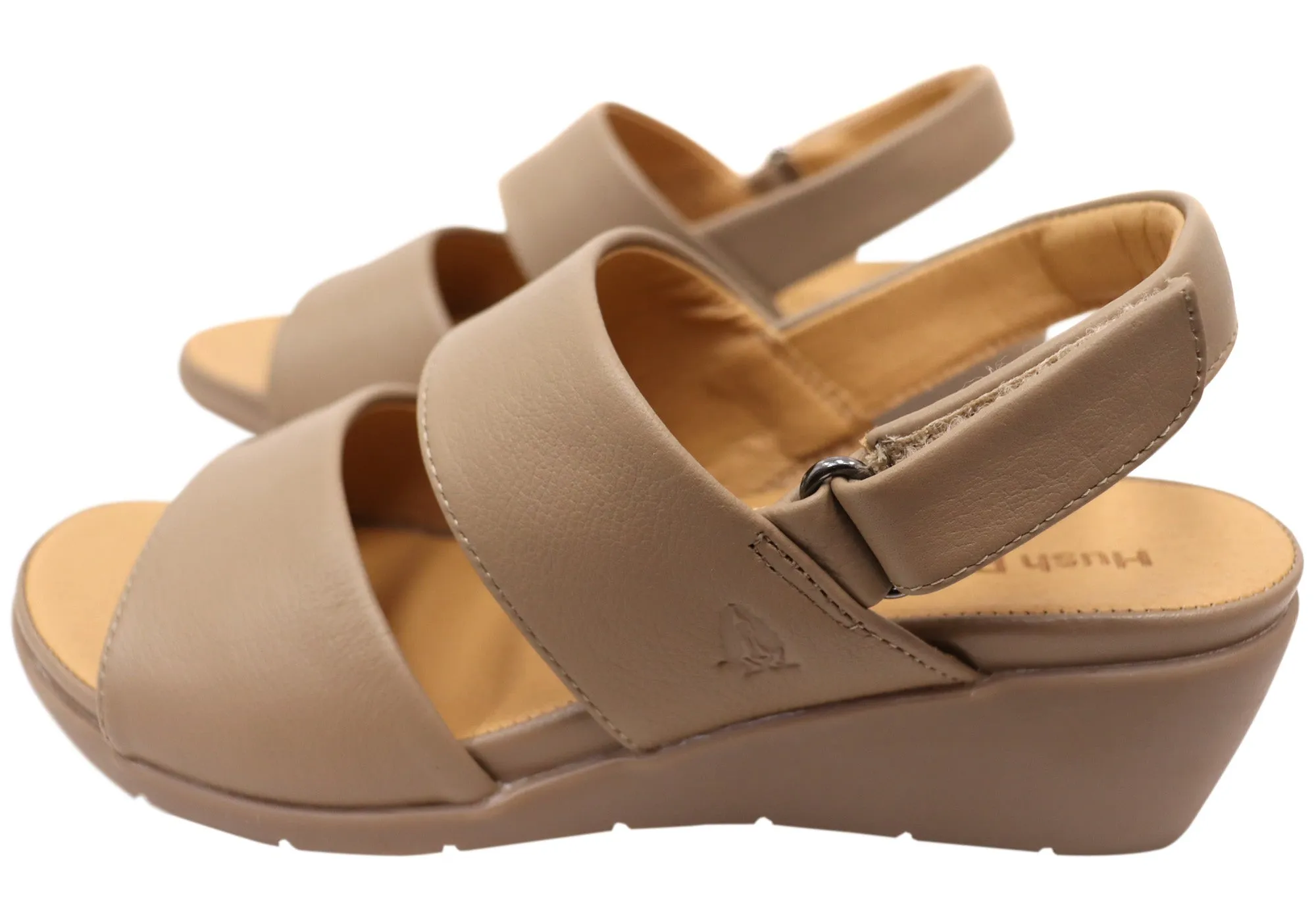 Hush Puppies Reyna Womens Comfortable Leather Wedge Sandals