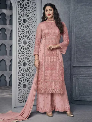 Light Pink Ethnic Embroidered Pakistani Palazzo Suit