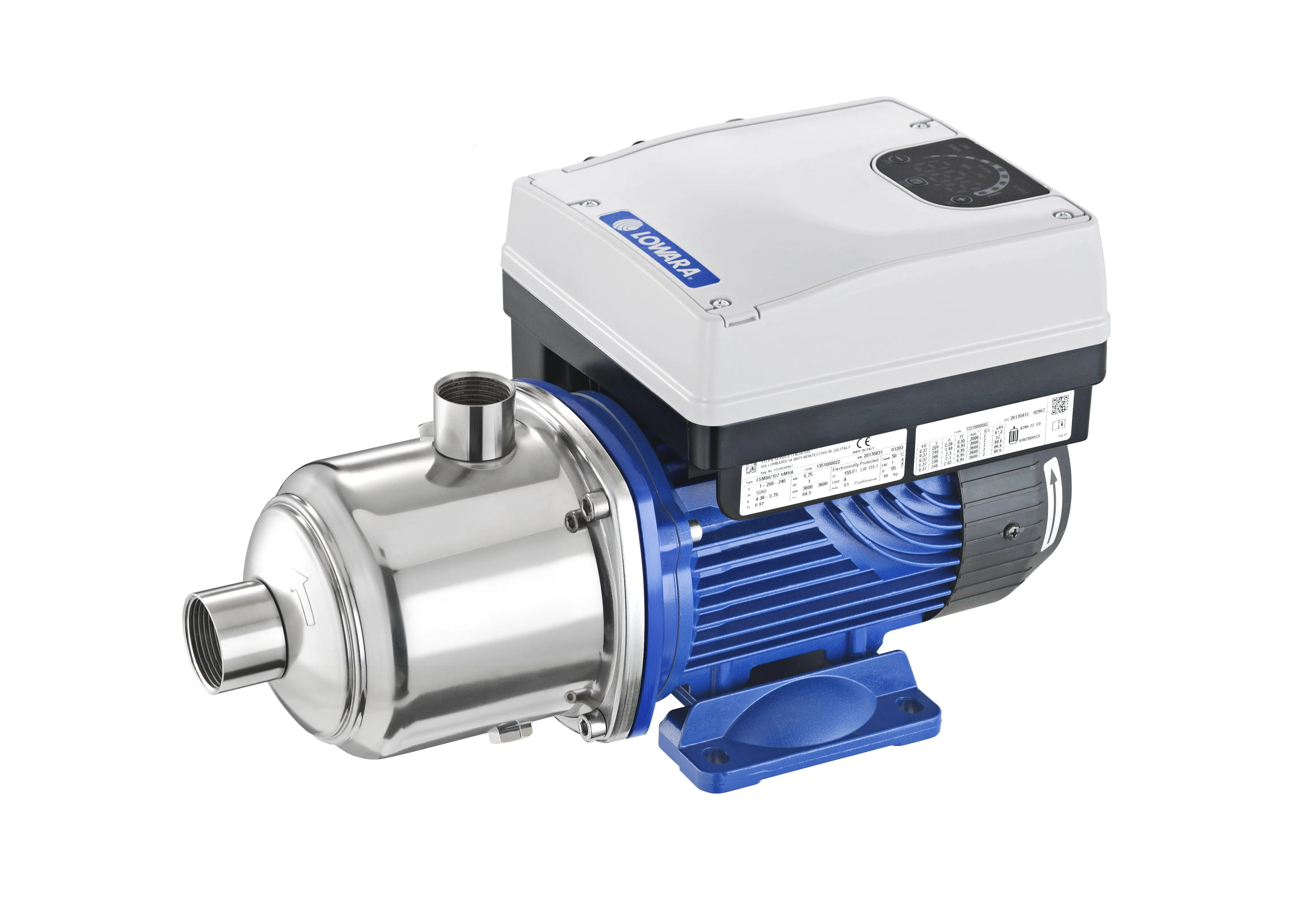 Lowara 5HME04S 0.75kW Variable Speed Smart Pressure Pump with 8L Pressure Tank (Max 170LPM/420kPa)