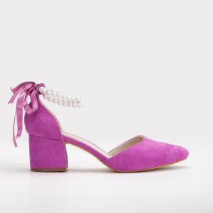 Miranda - Fuchsia Bridal Shoes with Pearls