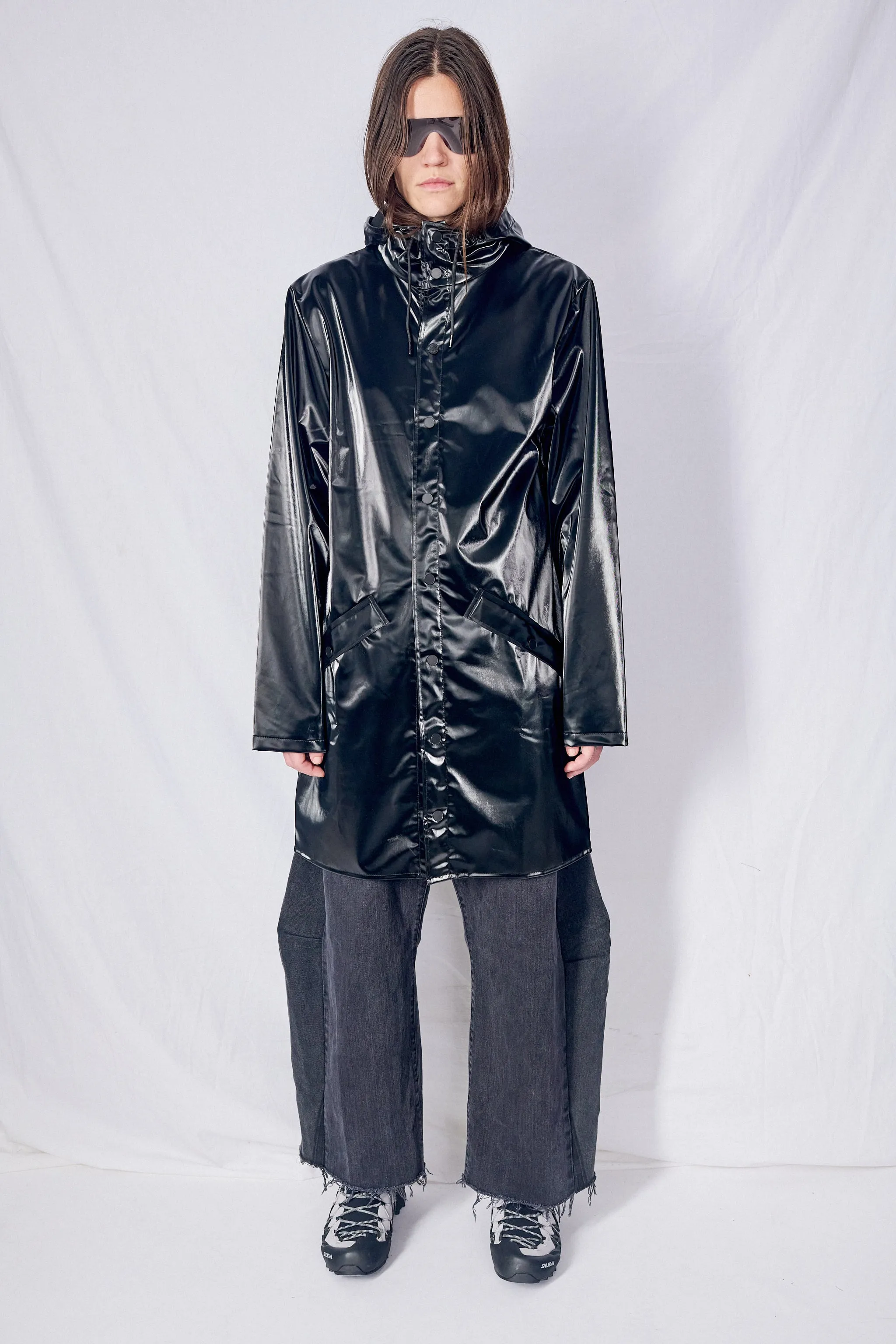 Night Hooded Rain Long Jacket