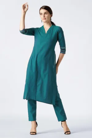 Okhai 'Laasya' Pure Cotton Embroidered Kurta-Pant Set