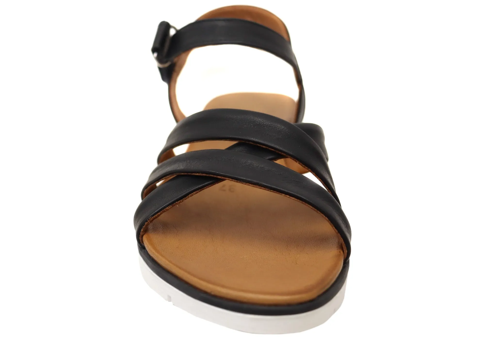 Orizonte Sangria Womens Comfortable European Leather Sandals