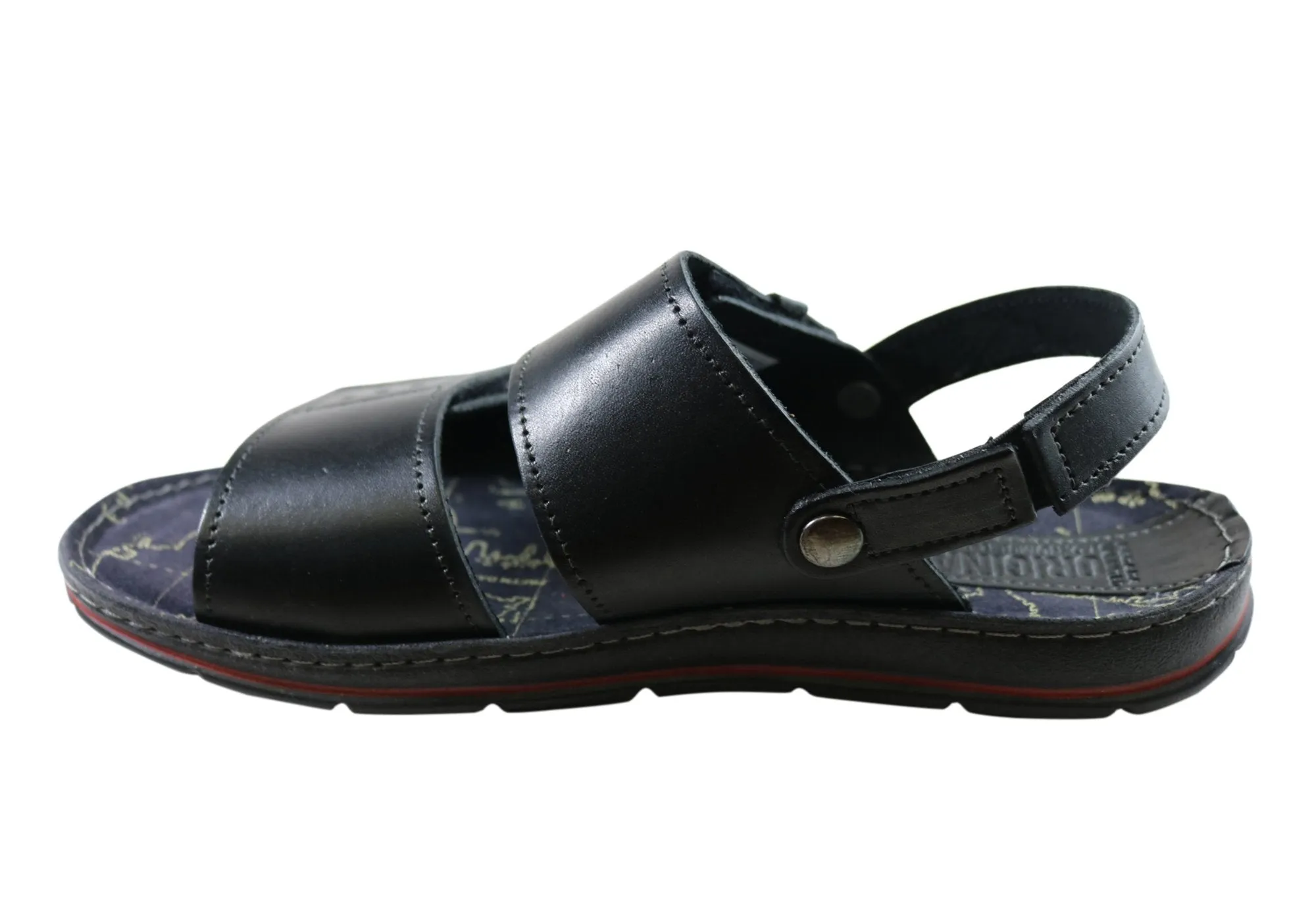 Pegada Cape Mens Leather Comfortable Sandals Made In Brazil