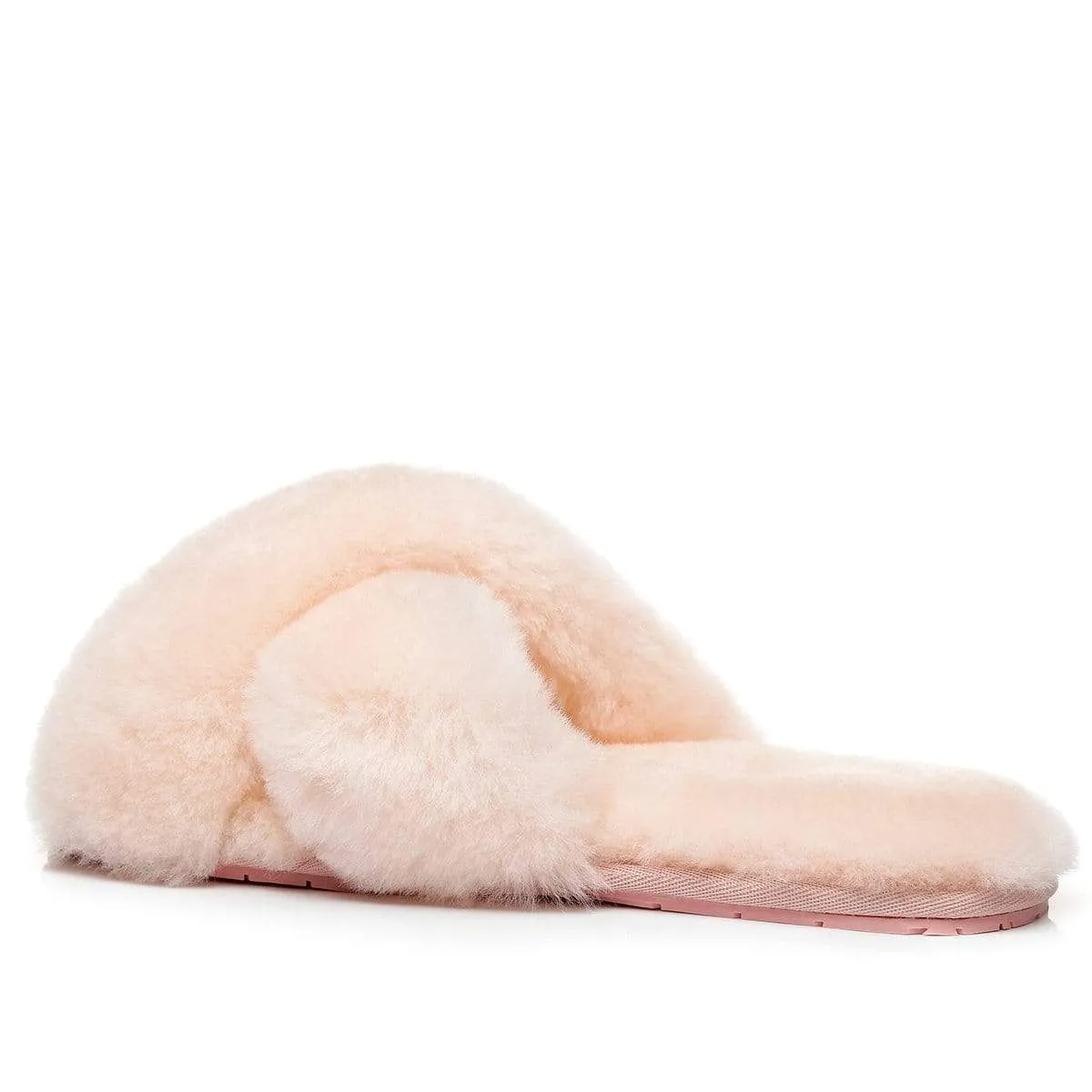 Premium Cross Fluff UGG Slides