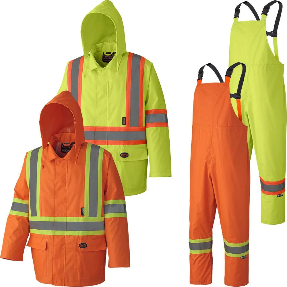 Rain Suit - Pioneer Hi-Viz 210D Oxford Poly/PVC Waterproof Suit, 5608 / 5609