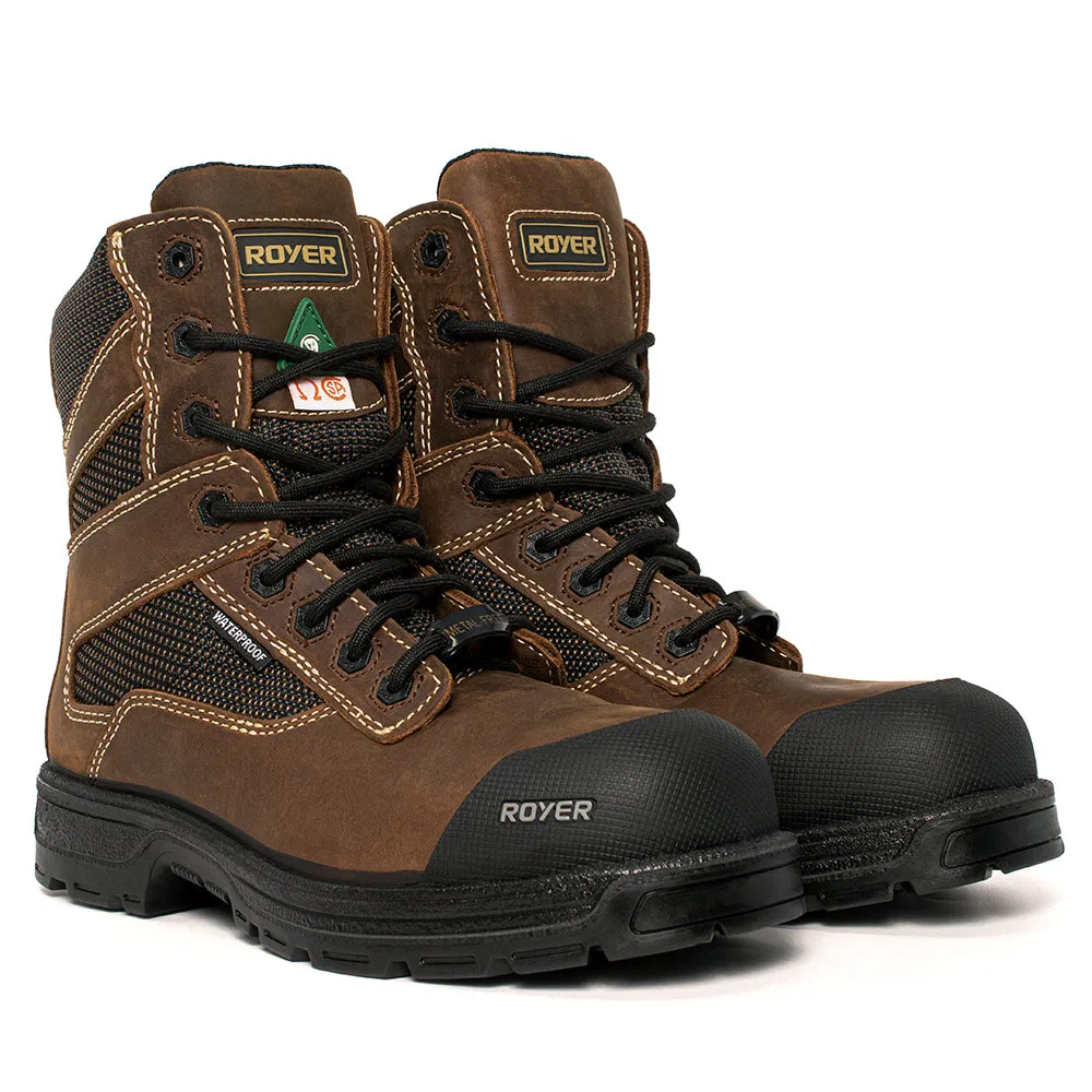 Royer Men's Agility Arctic Grip Brown 8" Work Boot 5725AG