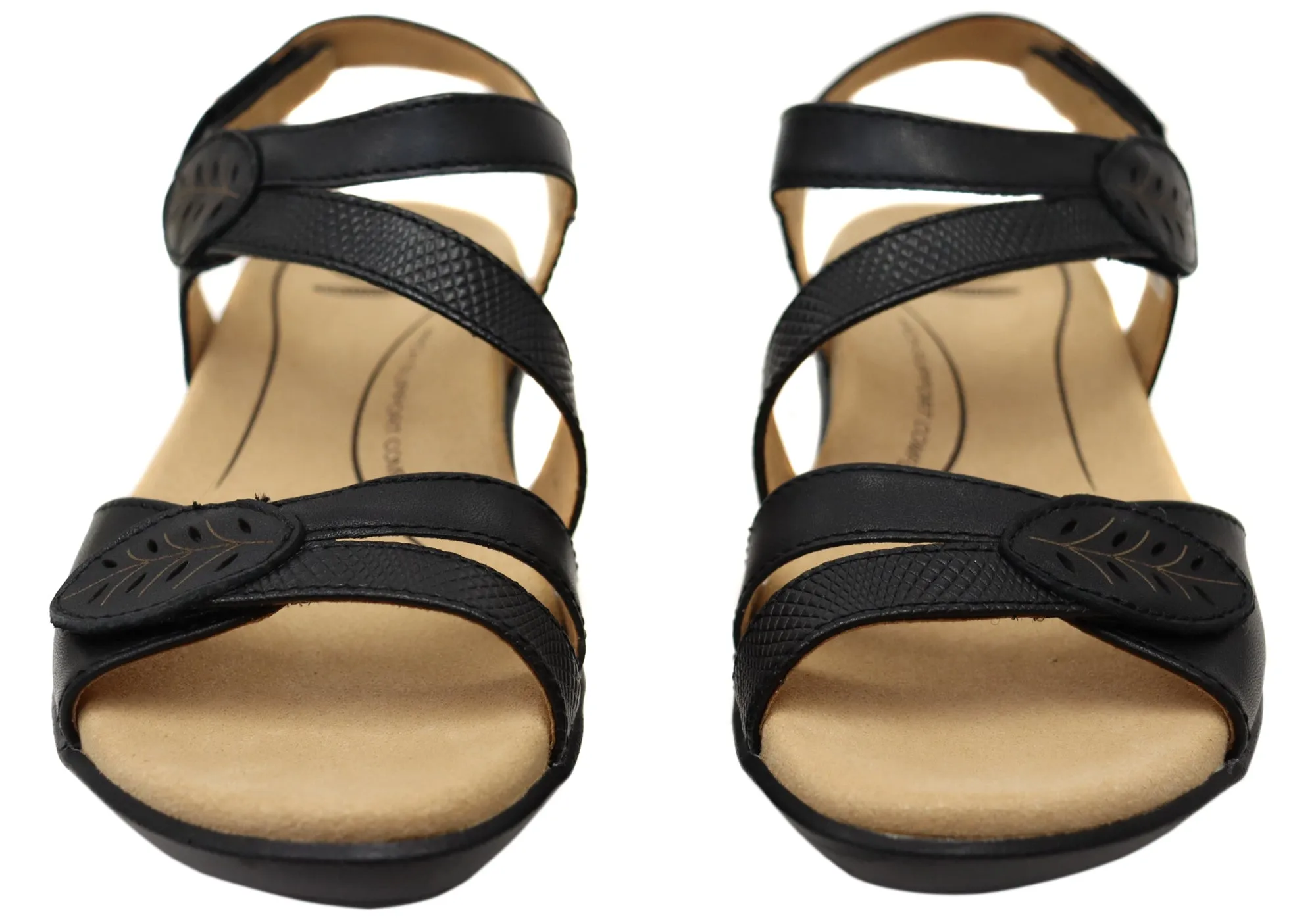 Scholl Orthaheel Tana Womens Comfortable Leather Wedge Sandals