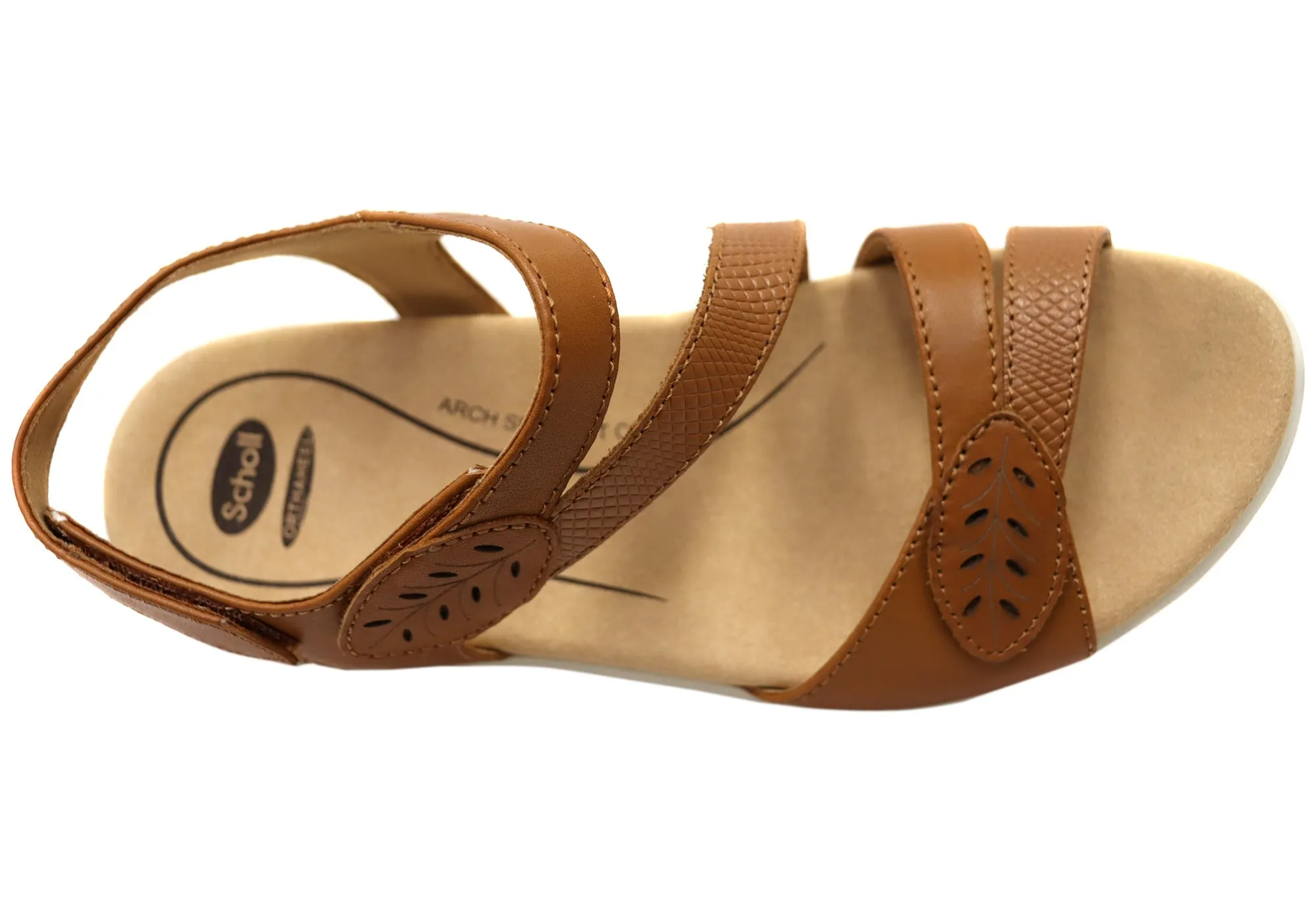 Scholl Orthaheel Tana Womens Comfortable Leather Wedge Sandals