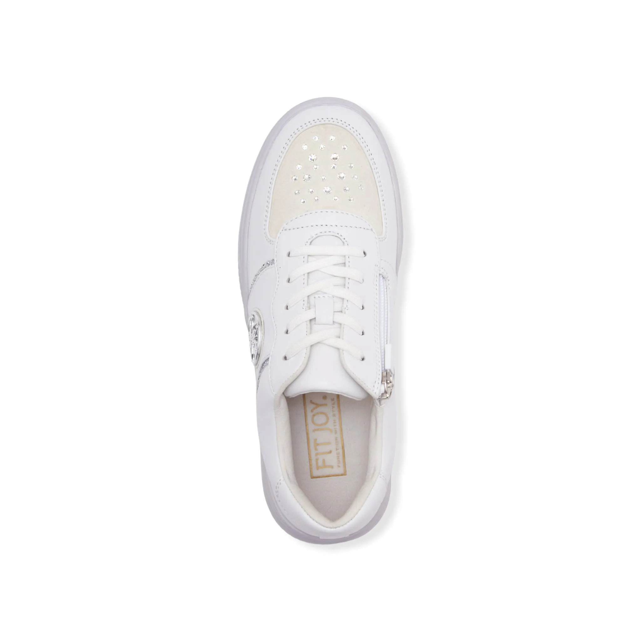 Sheepskin leather sneaker with Swarovski crystal glass  #FJ094