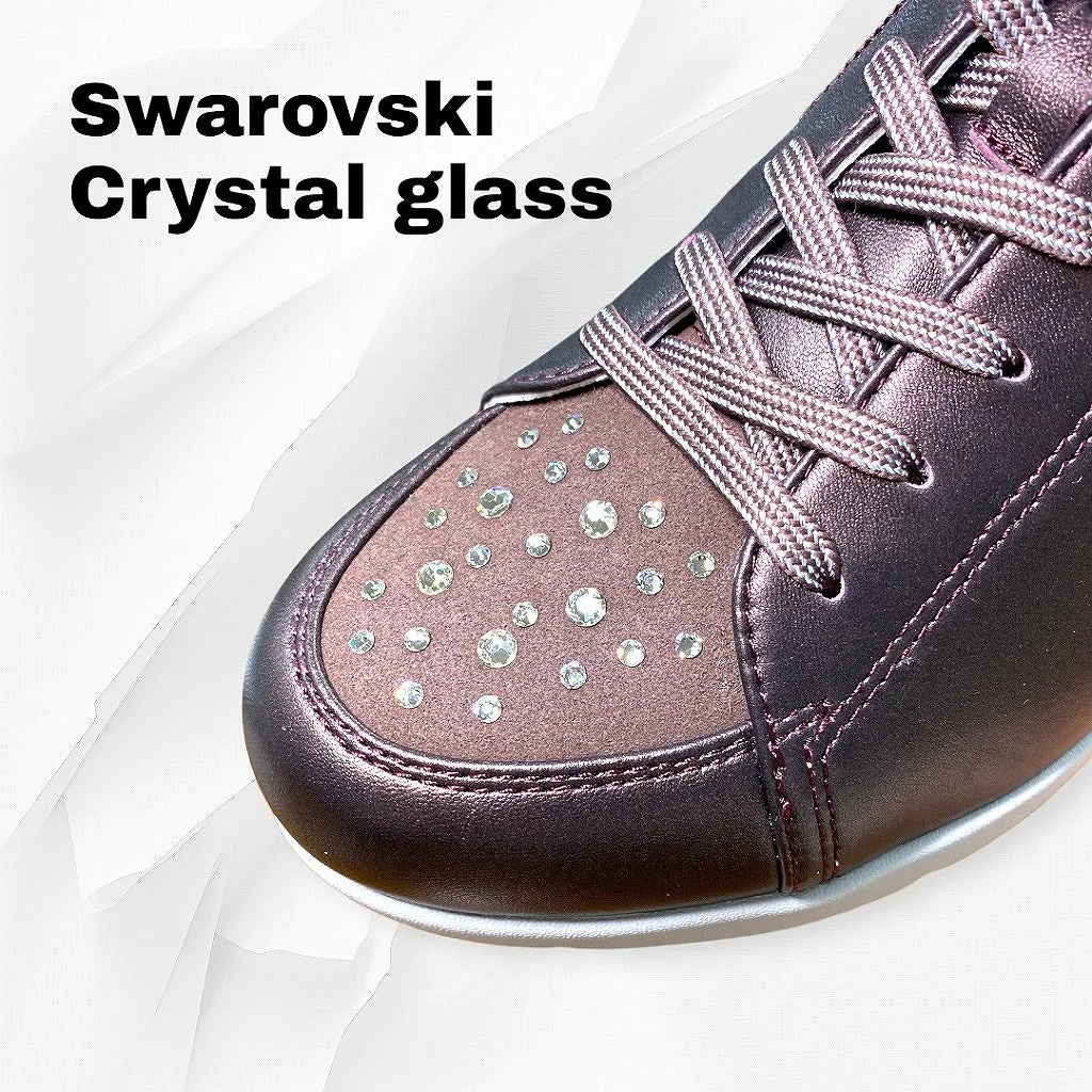 Sheepskin Raised heel sneakers with Swarovski crystal #FJ032