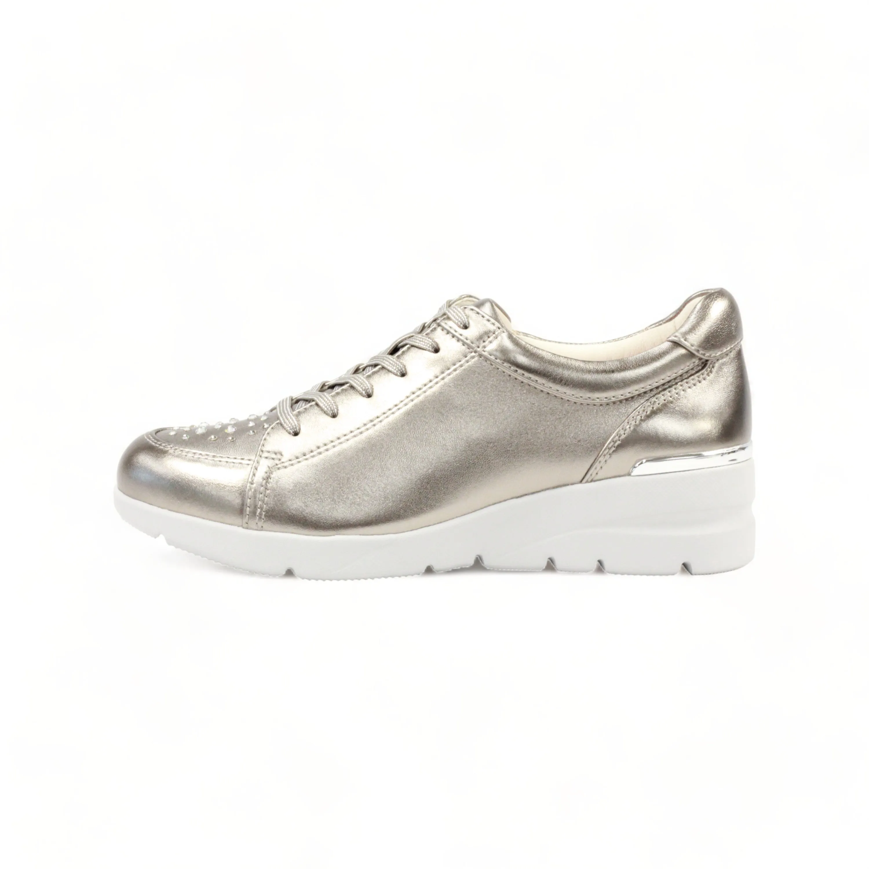 Sheepskin Raised heel sneakers with Swarovski crystals #FJ125