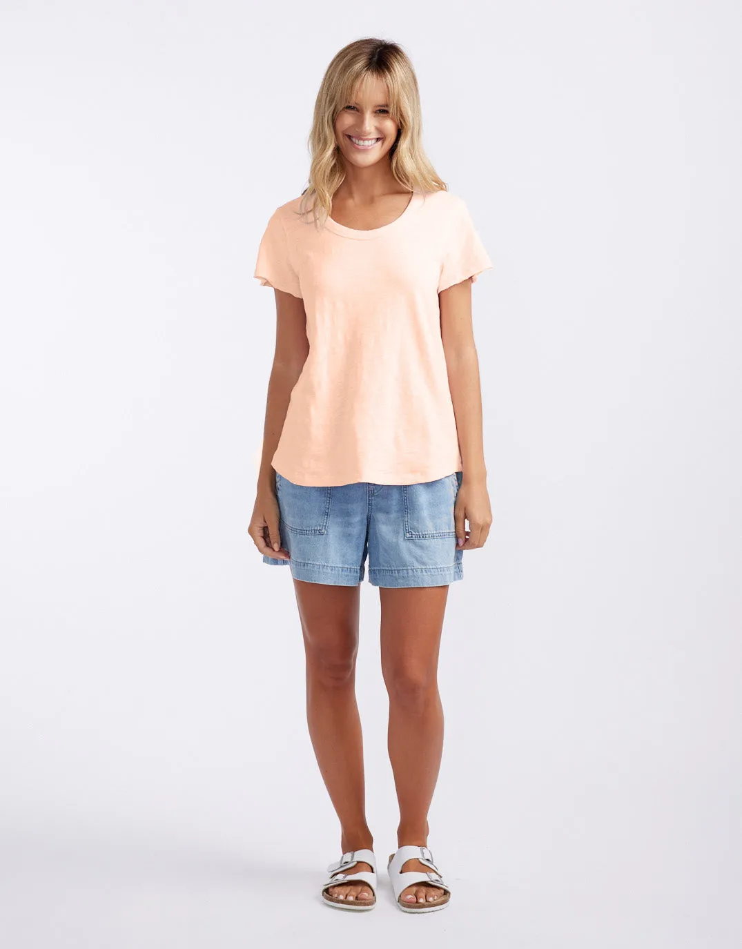 Summer Round Neck Tee - Sorbet Orange