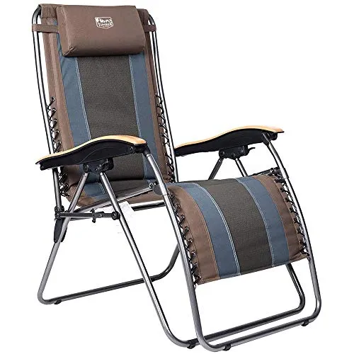 Timber Ridge Zero Gravity Chair Oversized Recliner Padded Folding Patio Lounge Chair 350lbs Capacity Adjustable Lawn Chair with Cup Holder, Headrest, for Outdoor, Camping, Patio, Lawn