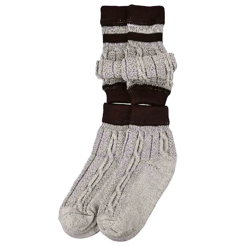 Traditional Bavarian Socks Two Piece Rustic Striped