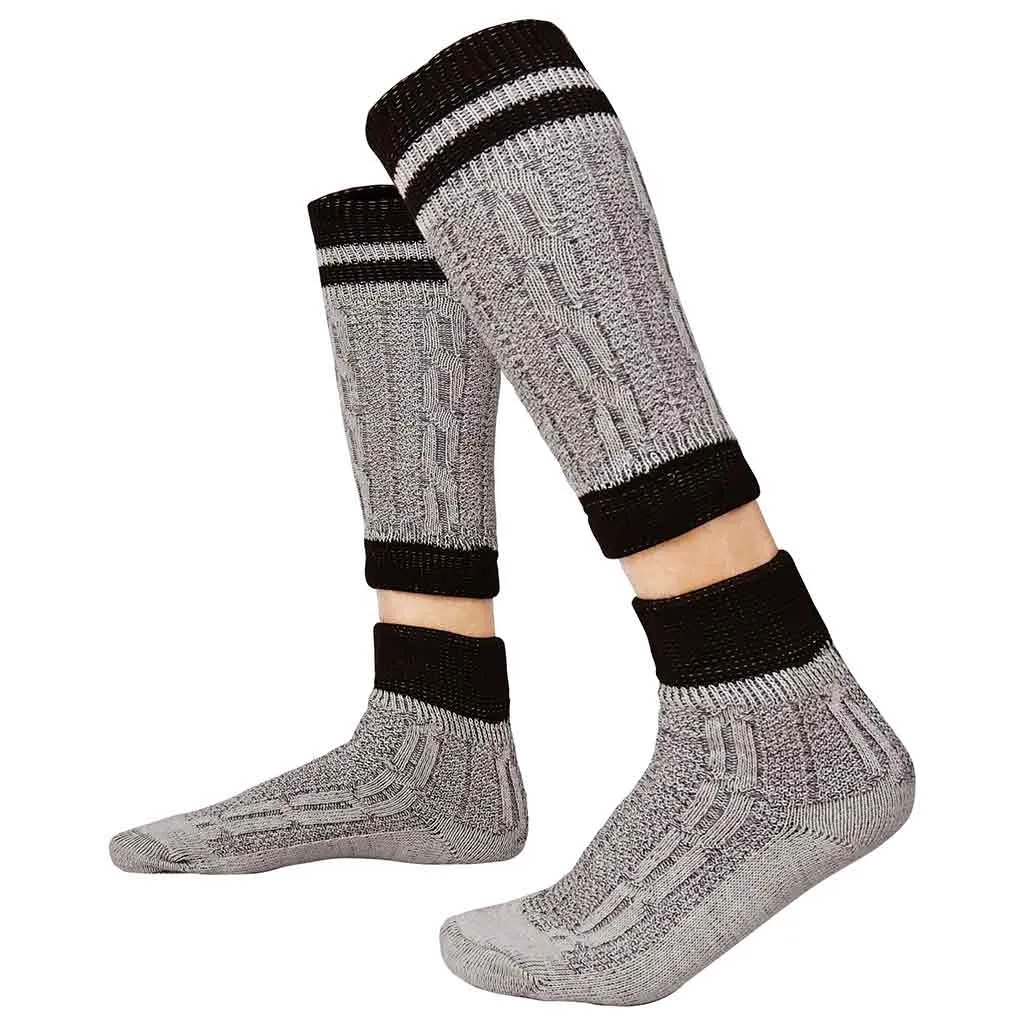 Traditional Bavarian Socks Two Piece Rustic Striped